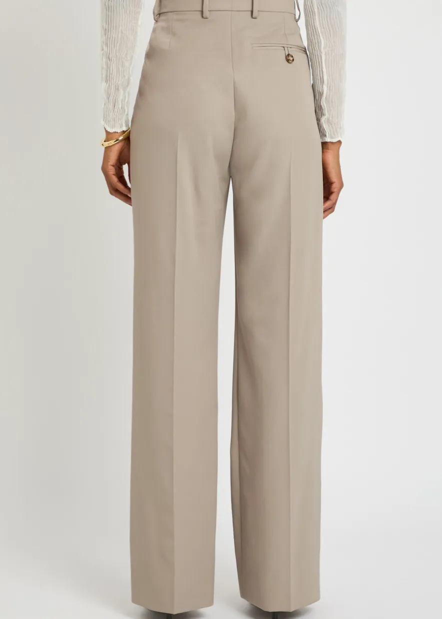Pleated straight-leg trousers