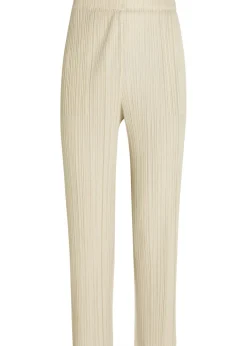 Pleated straight-leg woven cropped trousers
