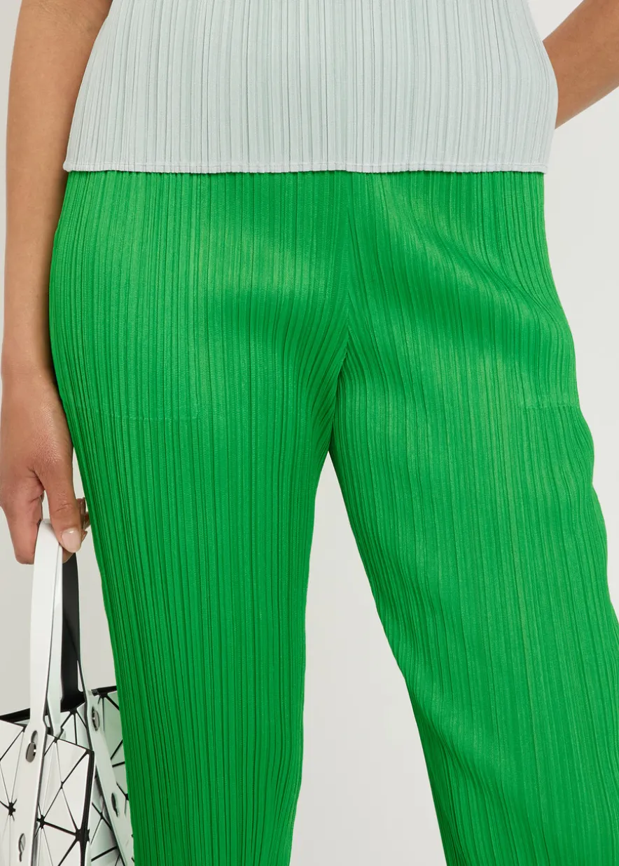 Pleated tapered-leg woven trousers