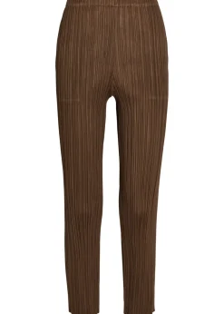 Pleated tapered-leg woven trousers