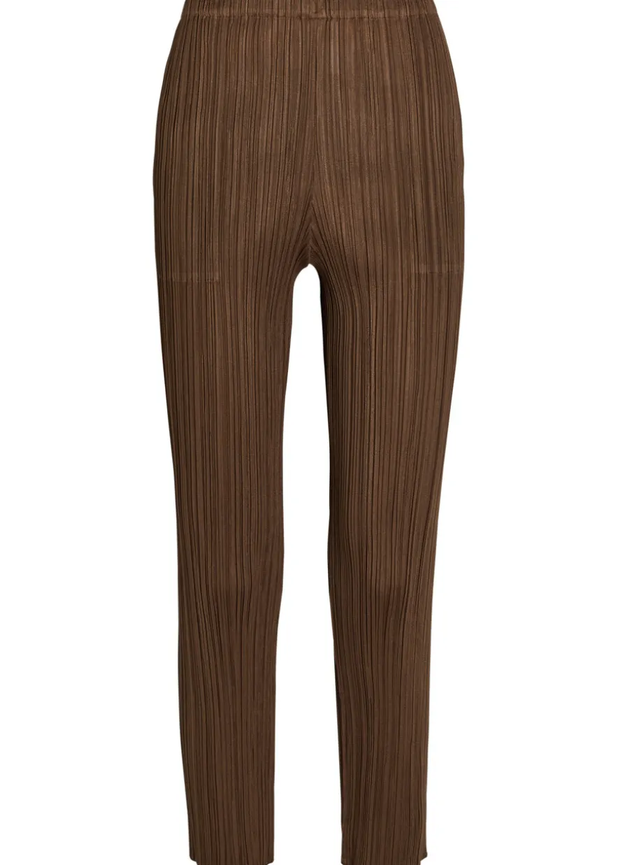 Pleated tapered-leg woven trousers