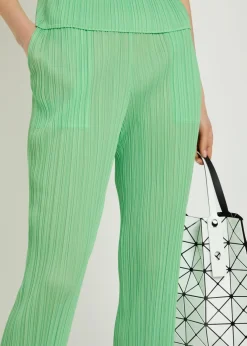 Pleated tapered-leg woven trousers