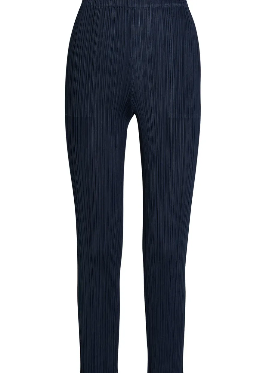 Pleated tapered-leg woven trousers