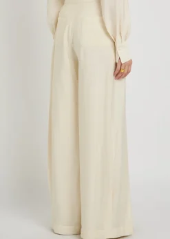 Pleated wide-leg trousers