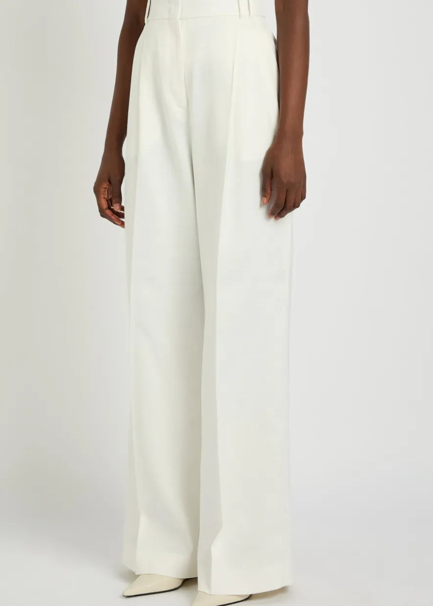 Pleated wide-leg trousers