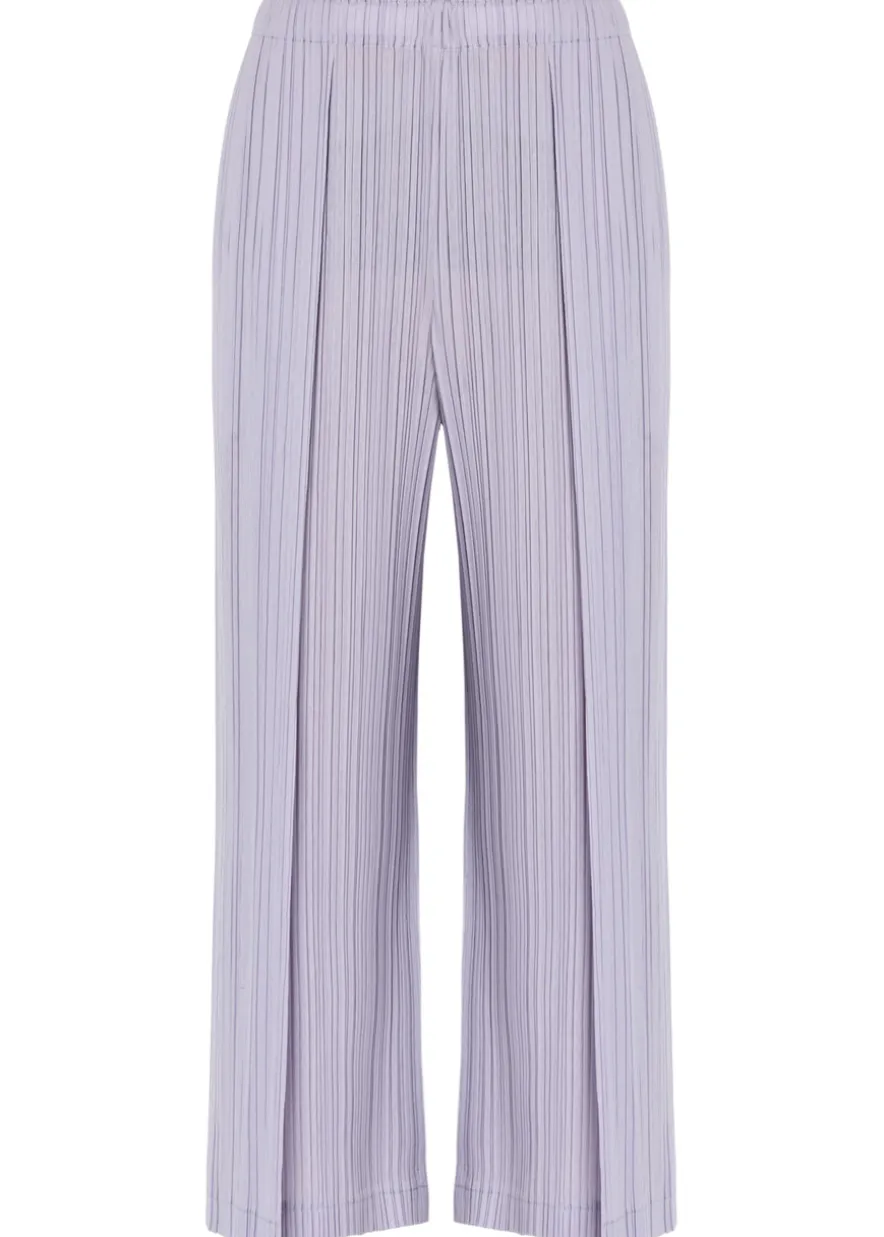 Pleated wide-leg woven trousers