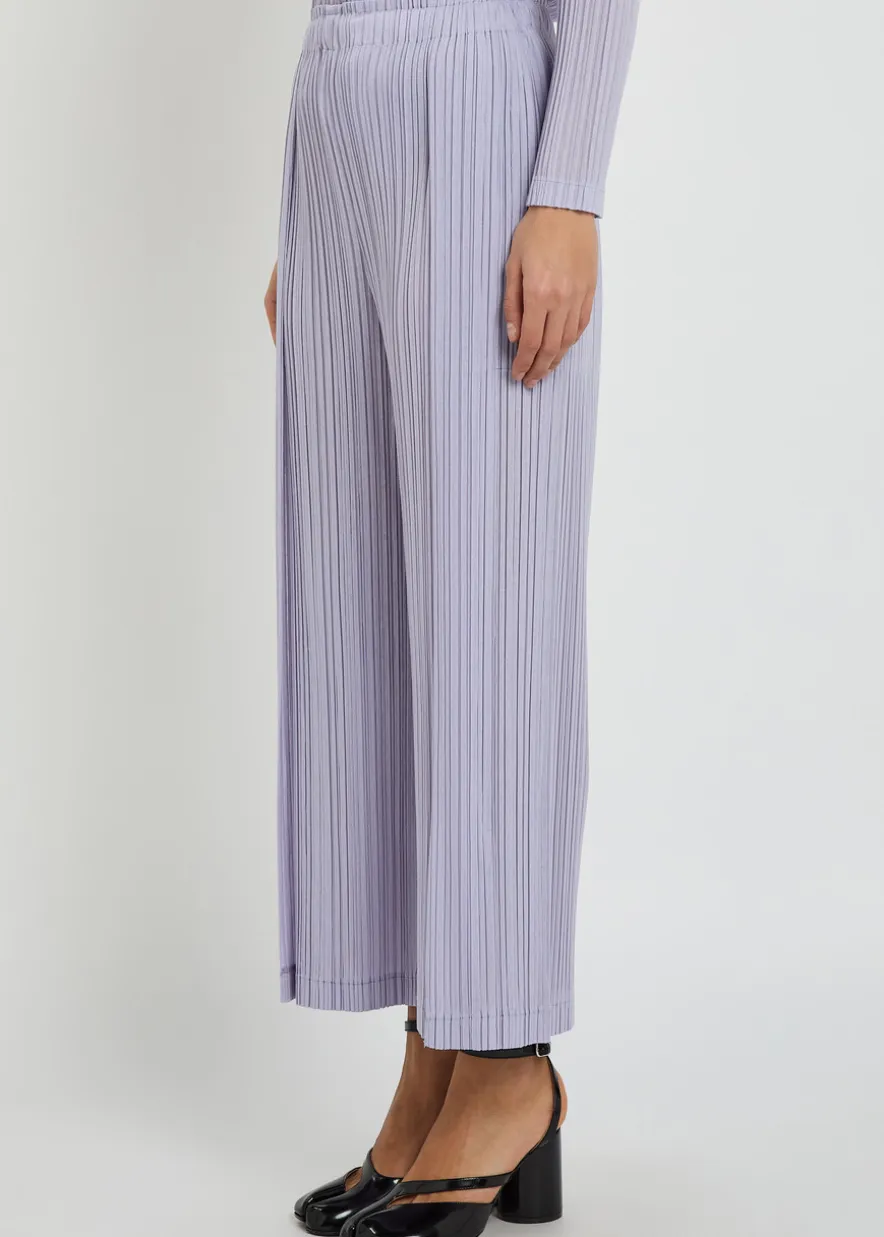 Pleated wide-leg woven trousers