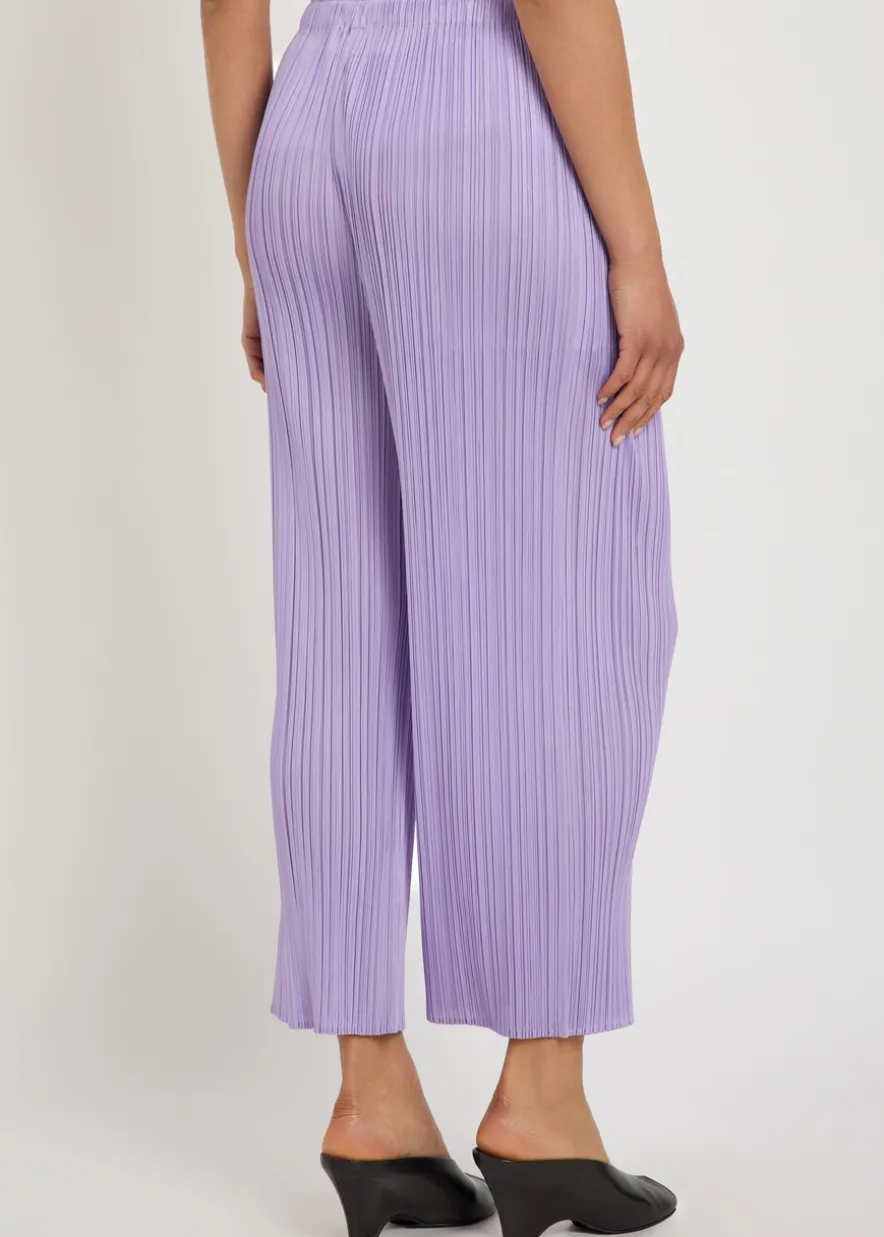 Pleated wide-leg woven trousers