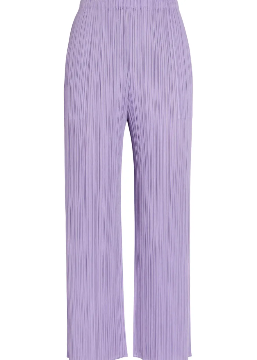 Pleated wide-leg woven trousers