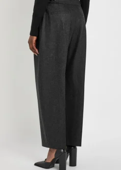 Pleated wool trousers