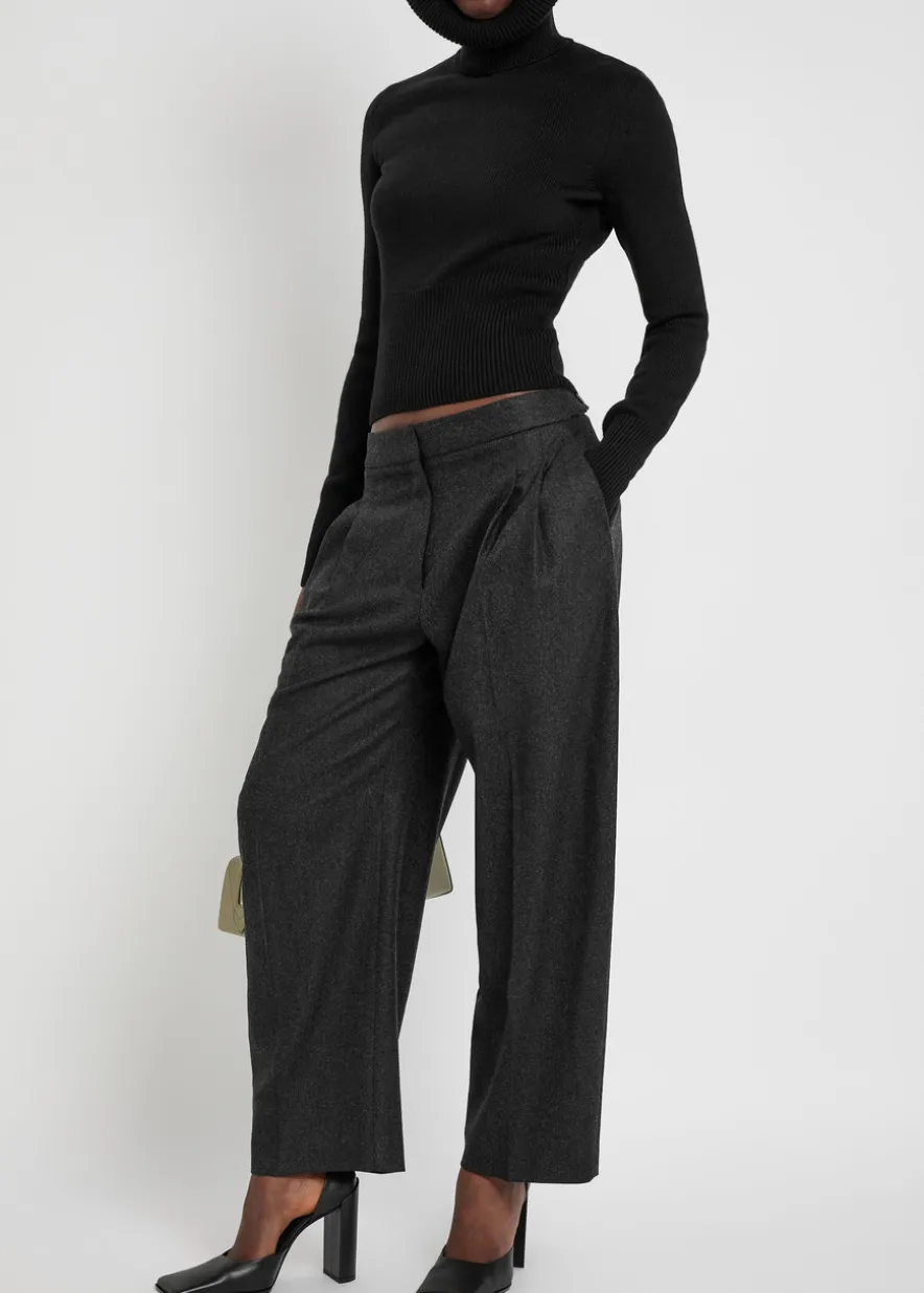 Pleated wool trousers