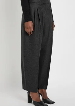 Pleated wool trousers