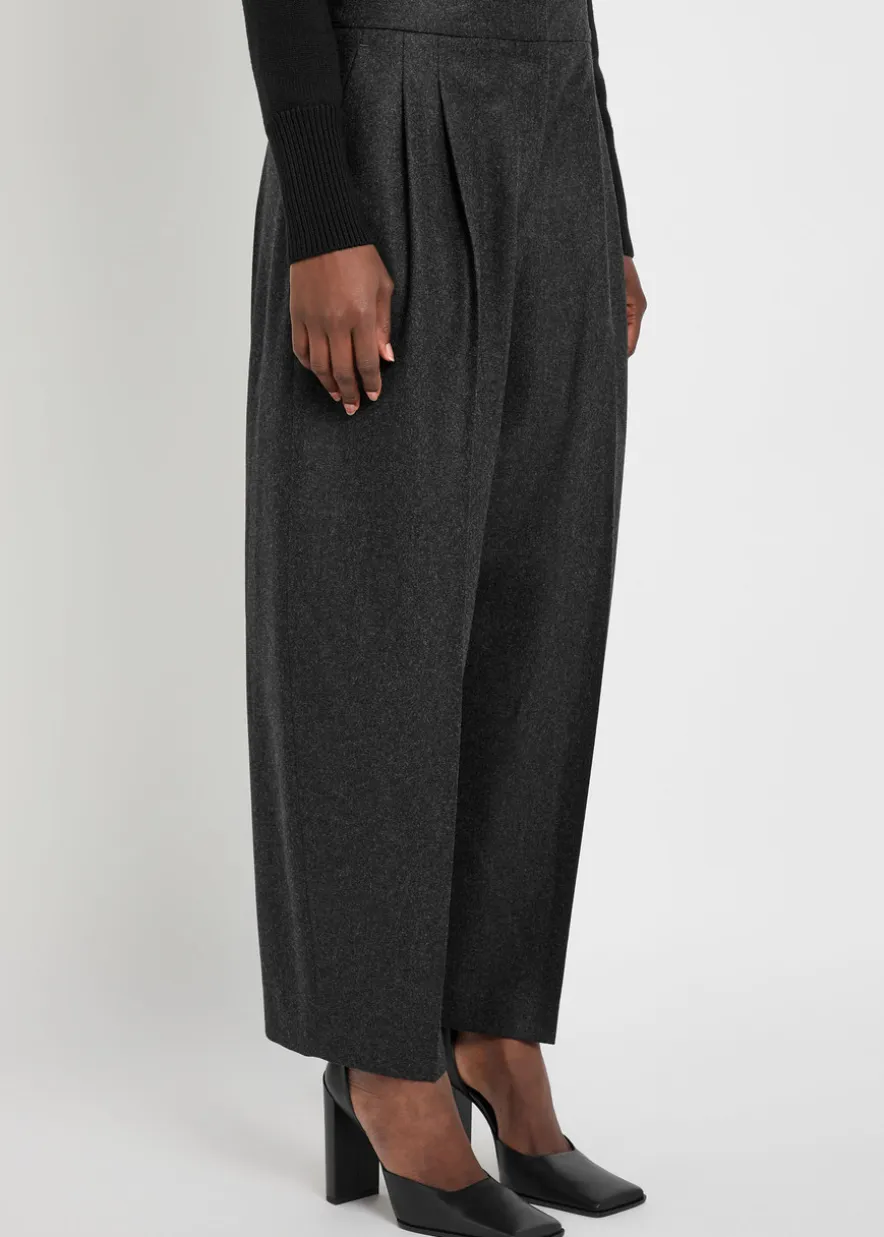 Pleated wool trousers