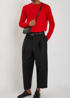 Pleated wool trousers