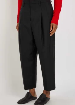 Pleated wool trousers