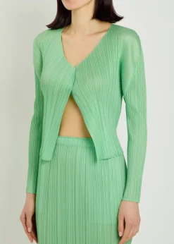Pleated woven cardigan