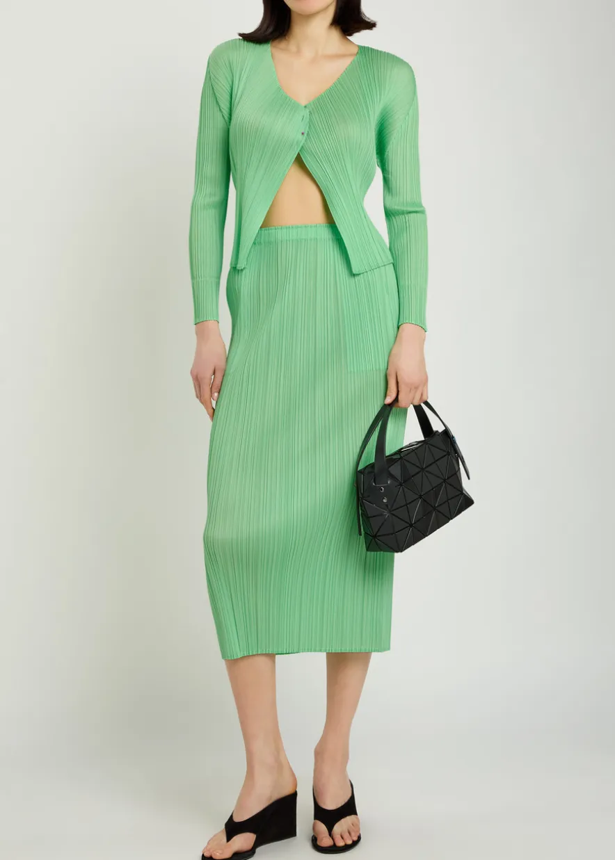 Pleated woven cardigan