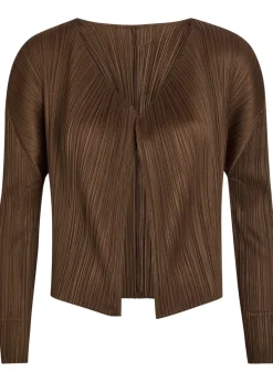 Pleated woven cardigan