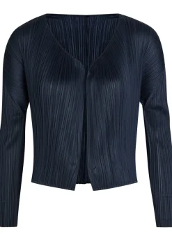 Pleated woven cardigan