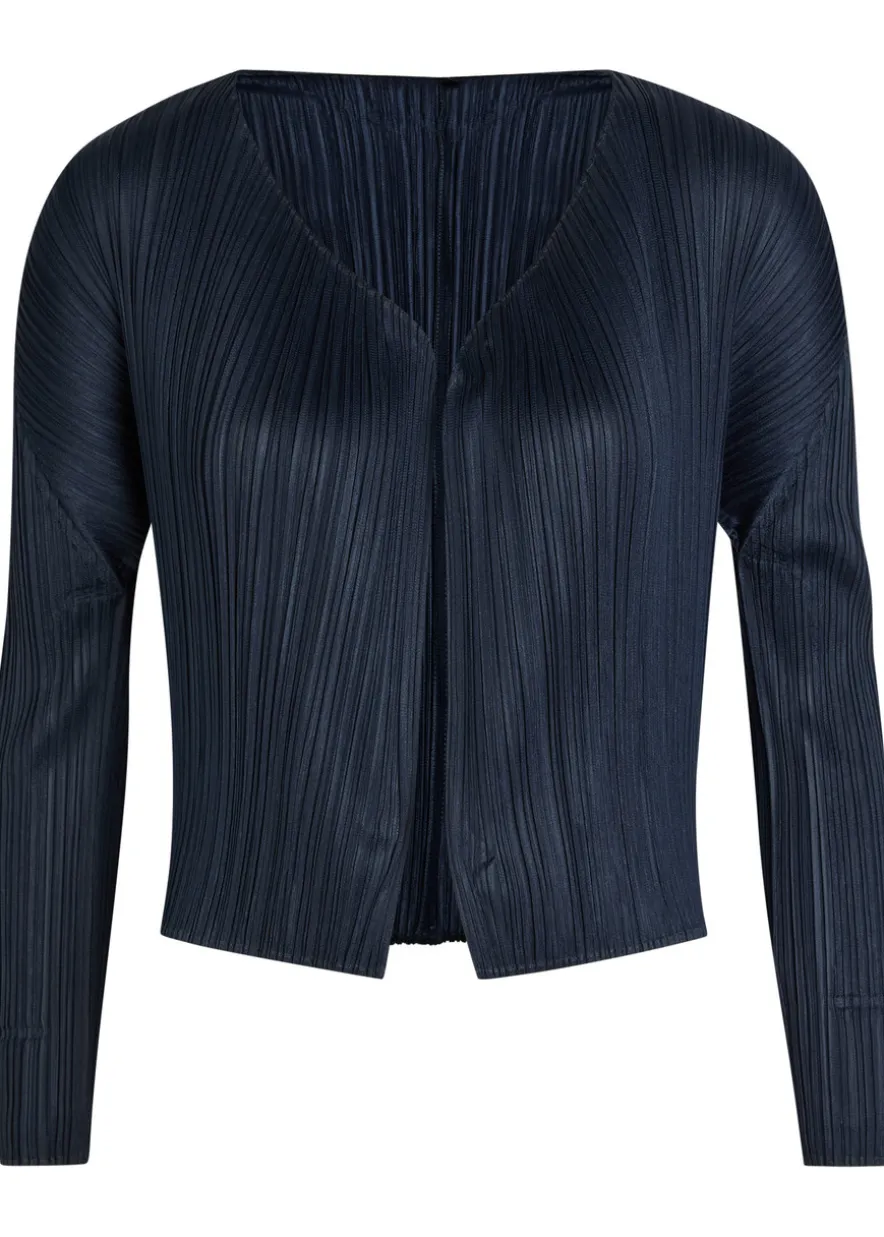 Pleated woven cardigan