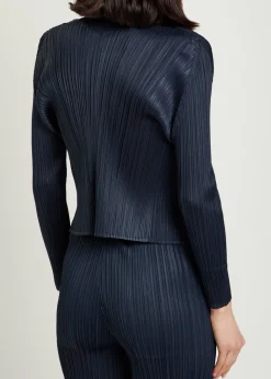 Pleated woven cardigan