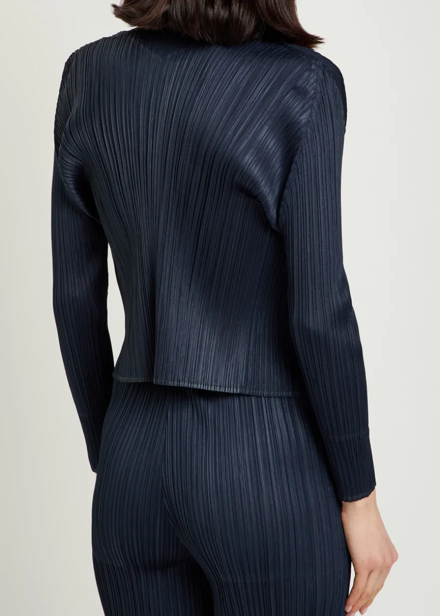 Pleated woven cardigan