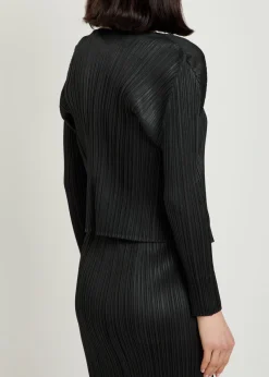 Pleated woven cardigan