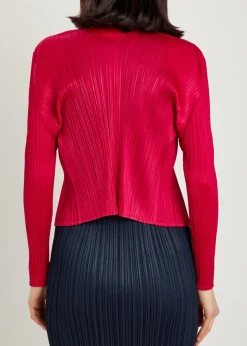 Pleated woven cardigan