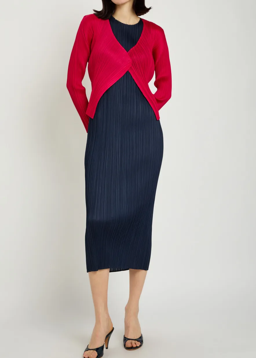 Pleated woven cardigan