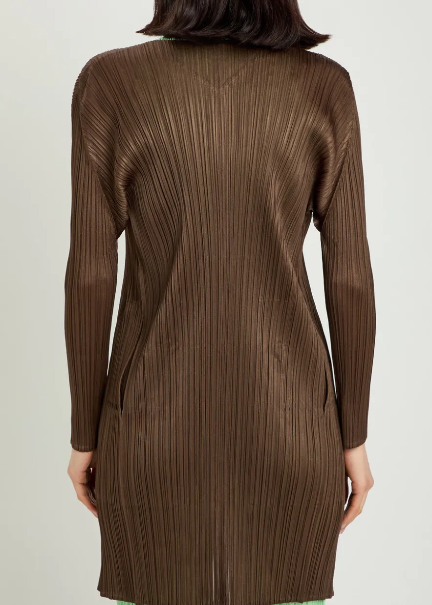 Pleated woven coat