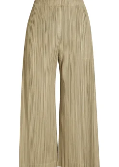 Pleated woven cropped trousers