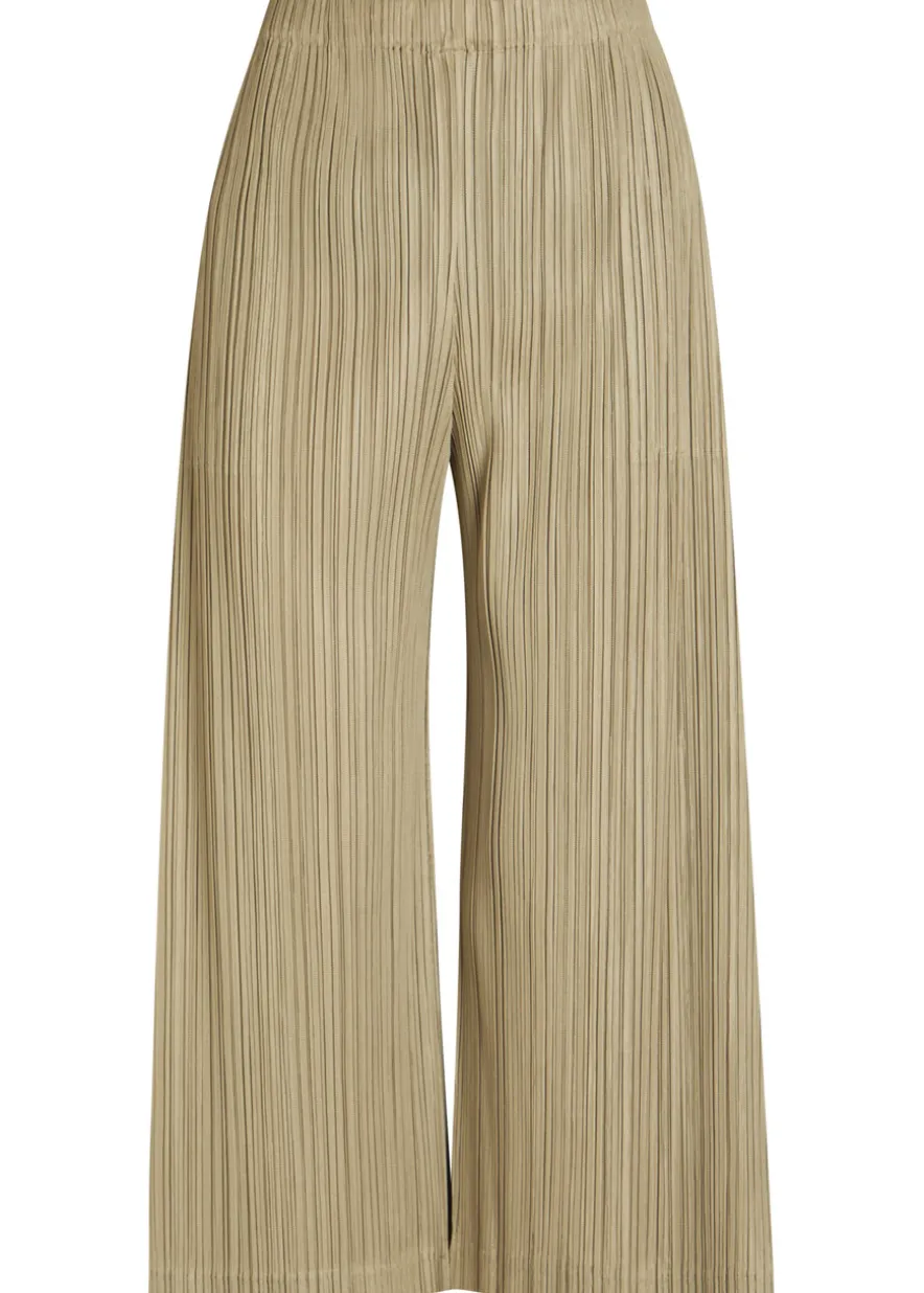 Pleated woven cropped trousers