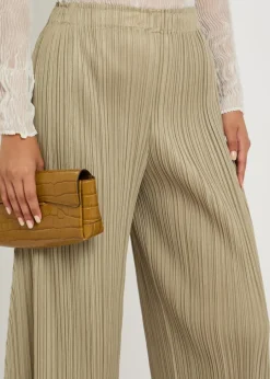 Pleated woven cropped trousers