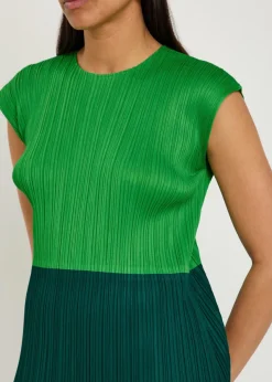 Pleated woven midi dress