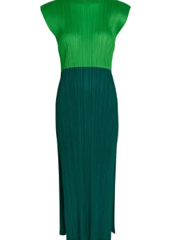 Pleated woven midi dress