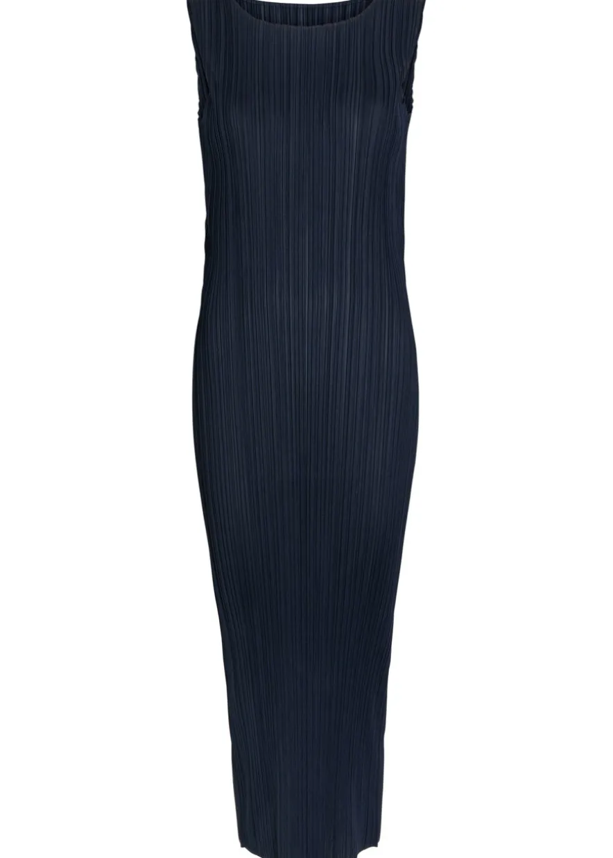 Pleated woven midi dress