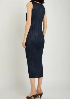 Pleated woven midi dress