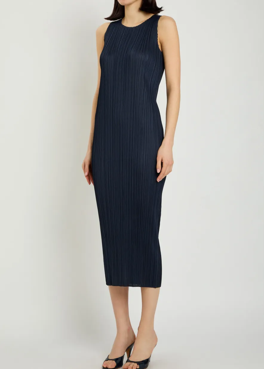 Pleated woven midi dress