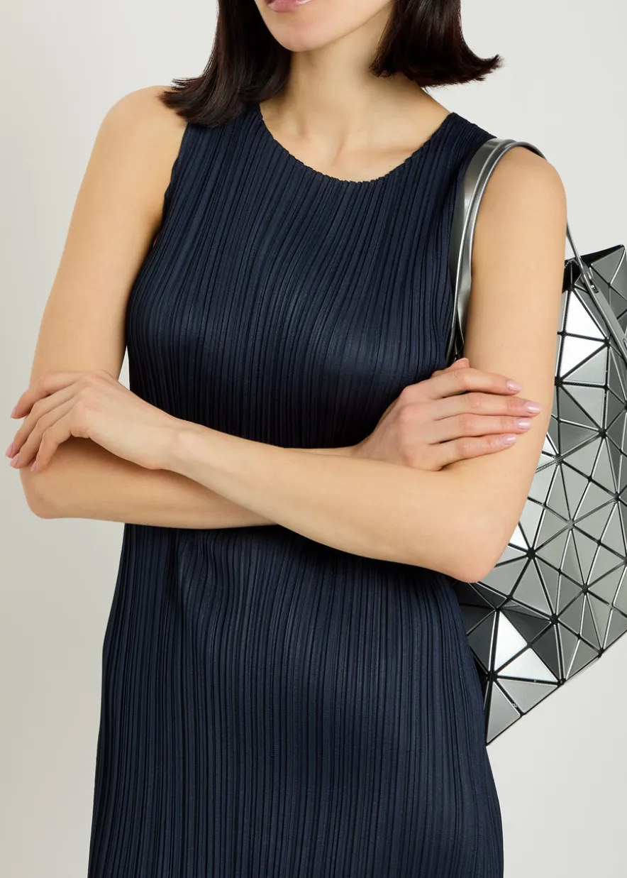 Pleated woven midi dress
