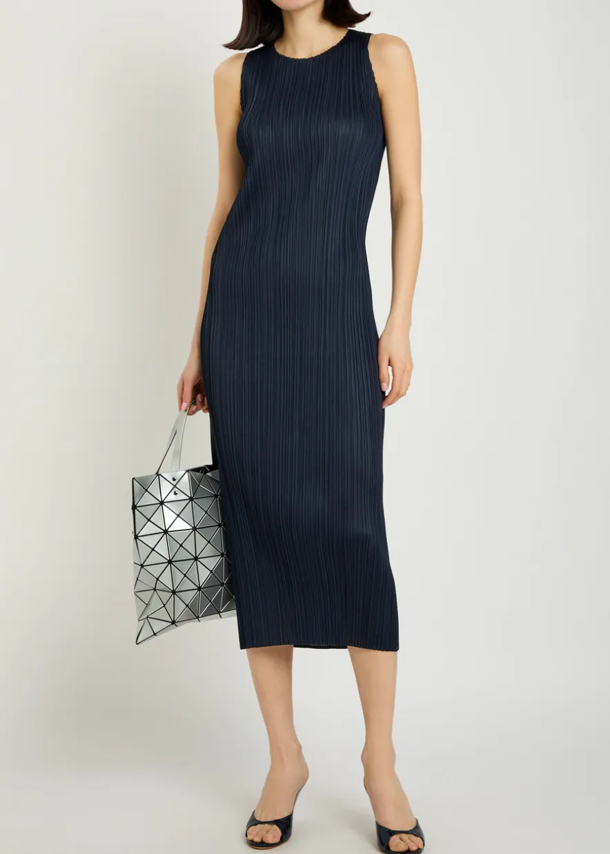 Pleated woven midi dress