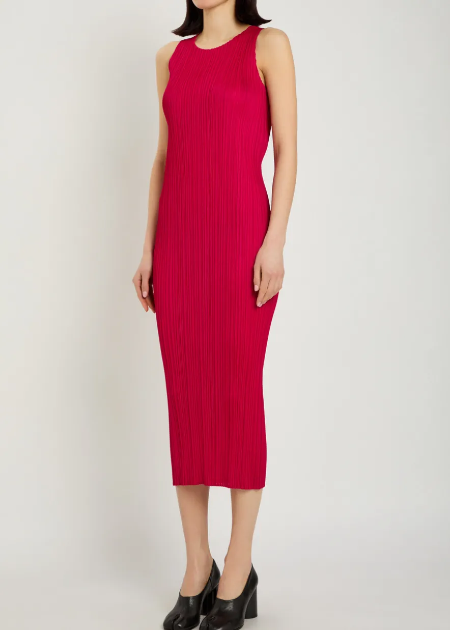 Pleated woven midi dress