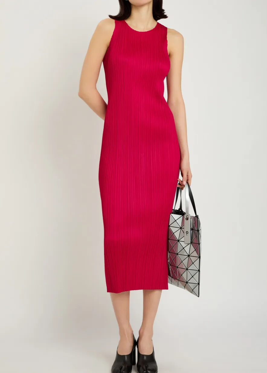 Pleated woven midi dress