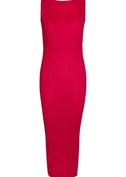 Pleated woven midi dress