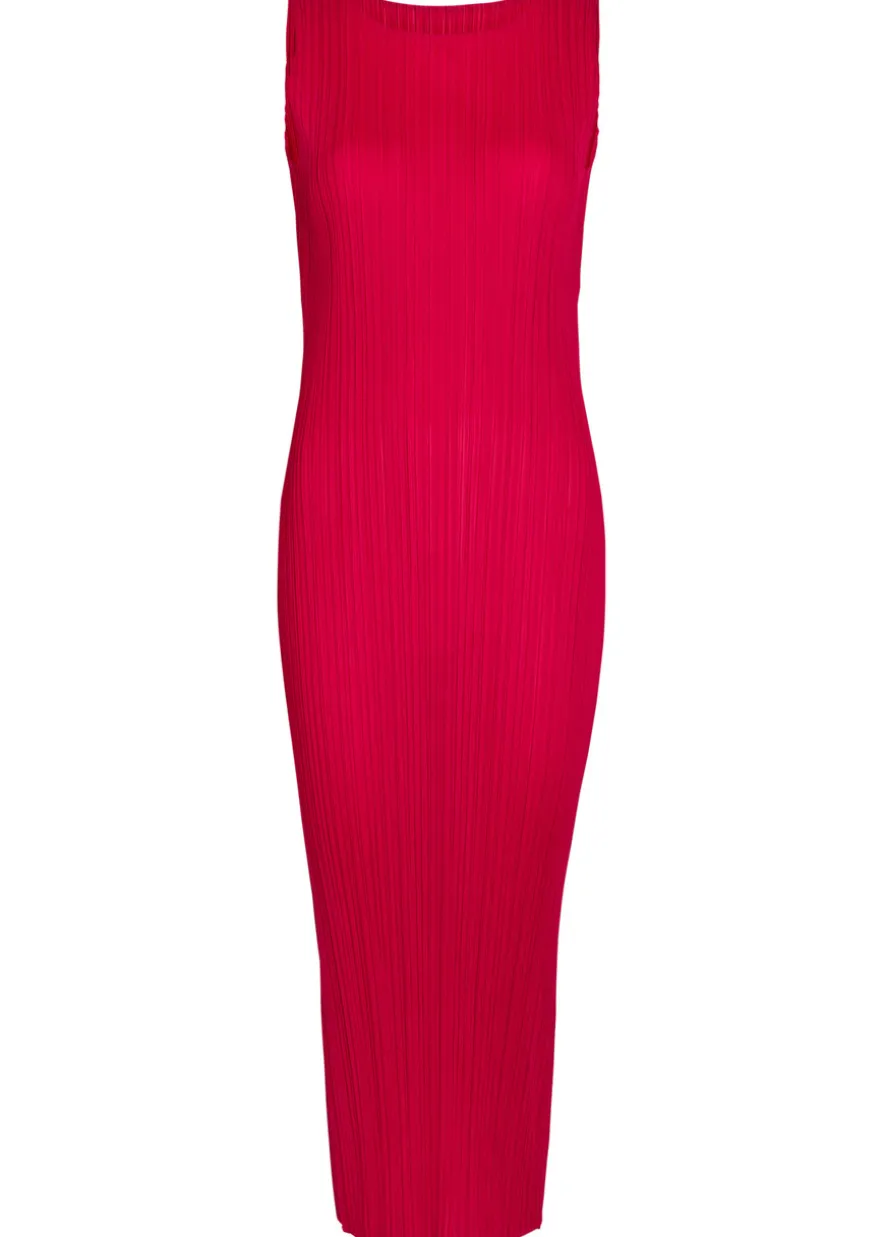 Pleated woven midi dress