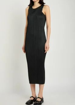 Pleated woven midi dress