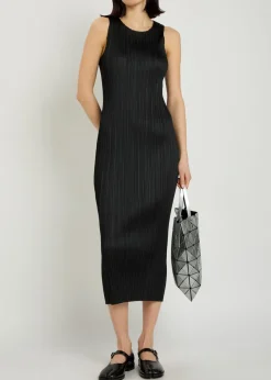 Pleated woven midi dress