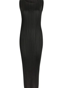 Pleated woven midi dress