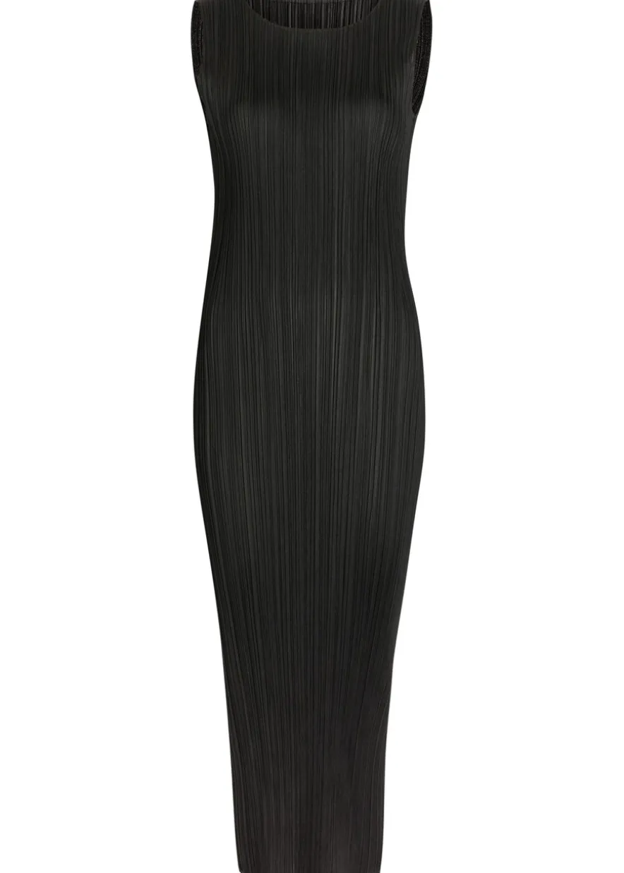 Pleated woven midi dress