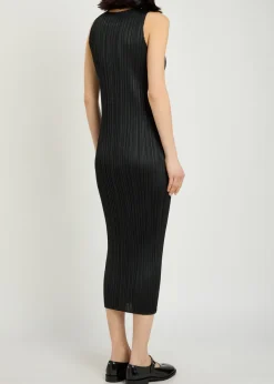 Pleated woven midi dress
