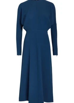 Pleated woven midi dress